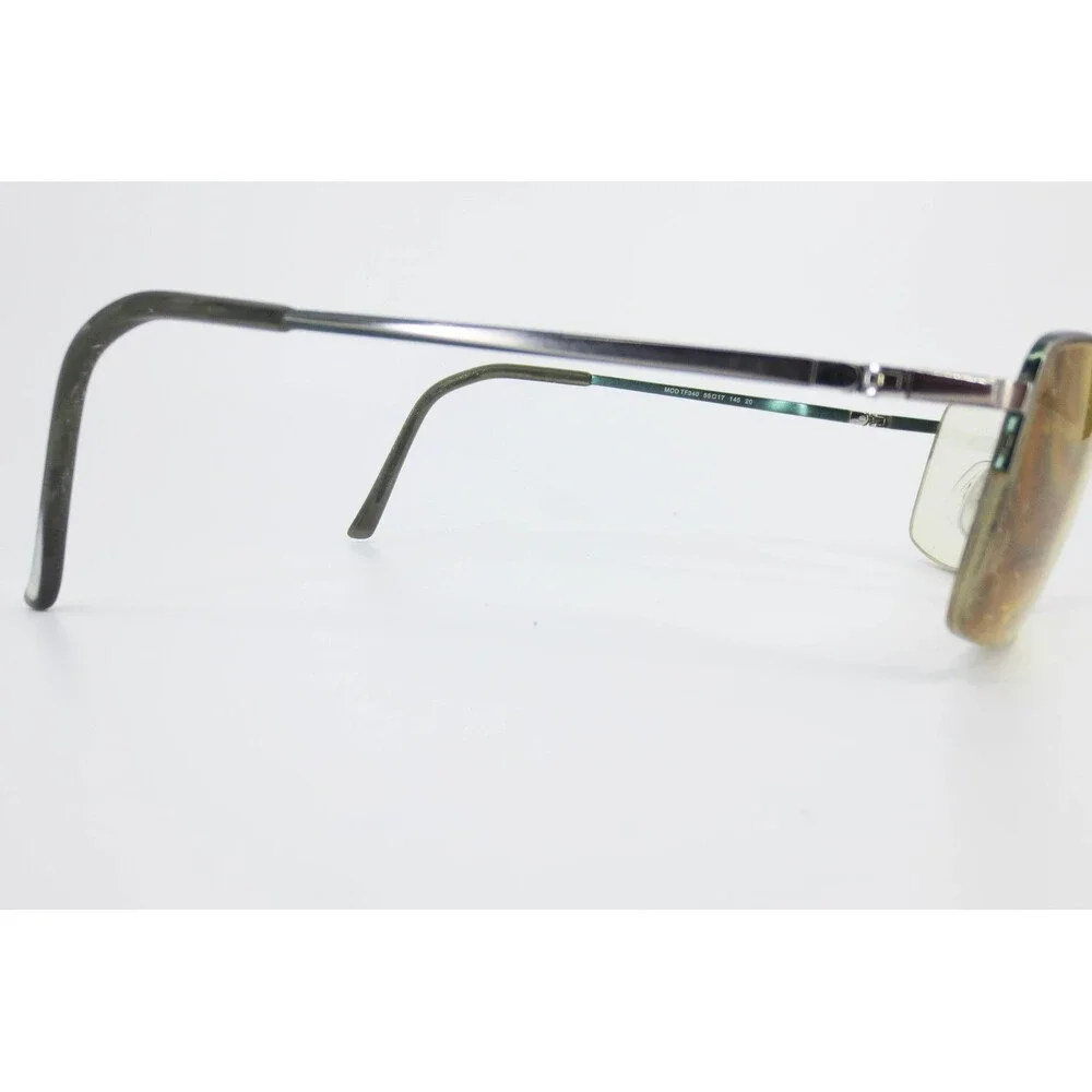 Turboflex TF340 Rectangular Semi-Rimless Eyeglass Frames Green 55-17-145 35388
